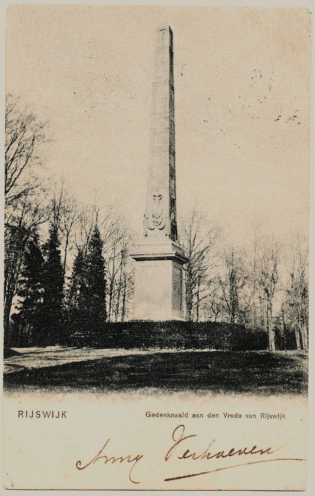 Rijswijk ZH 07, gedenknaald, gelopen1908, richtprijs 4,==, Verzenden, Voor 1920, Gelopen, Zuid-Holland
