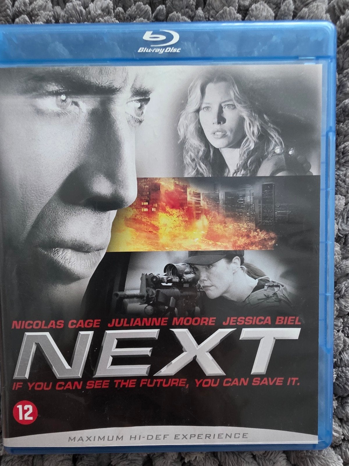 Next Blu-ray met Nicolas Cage, Julianne Moore, Jessica Biel, Cd's en Dvd's, Nederlands, Film, Science Fiction en Fantasy, Ophalen of Verzenden