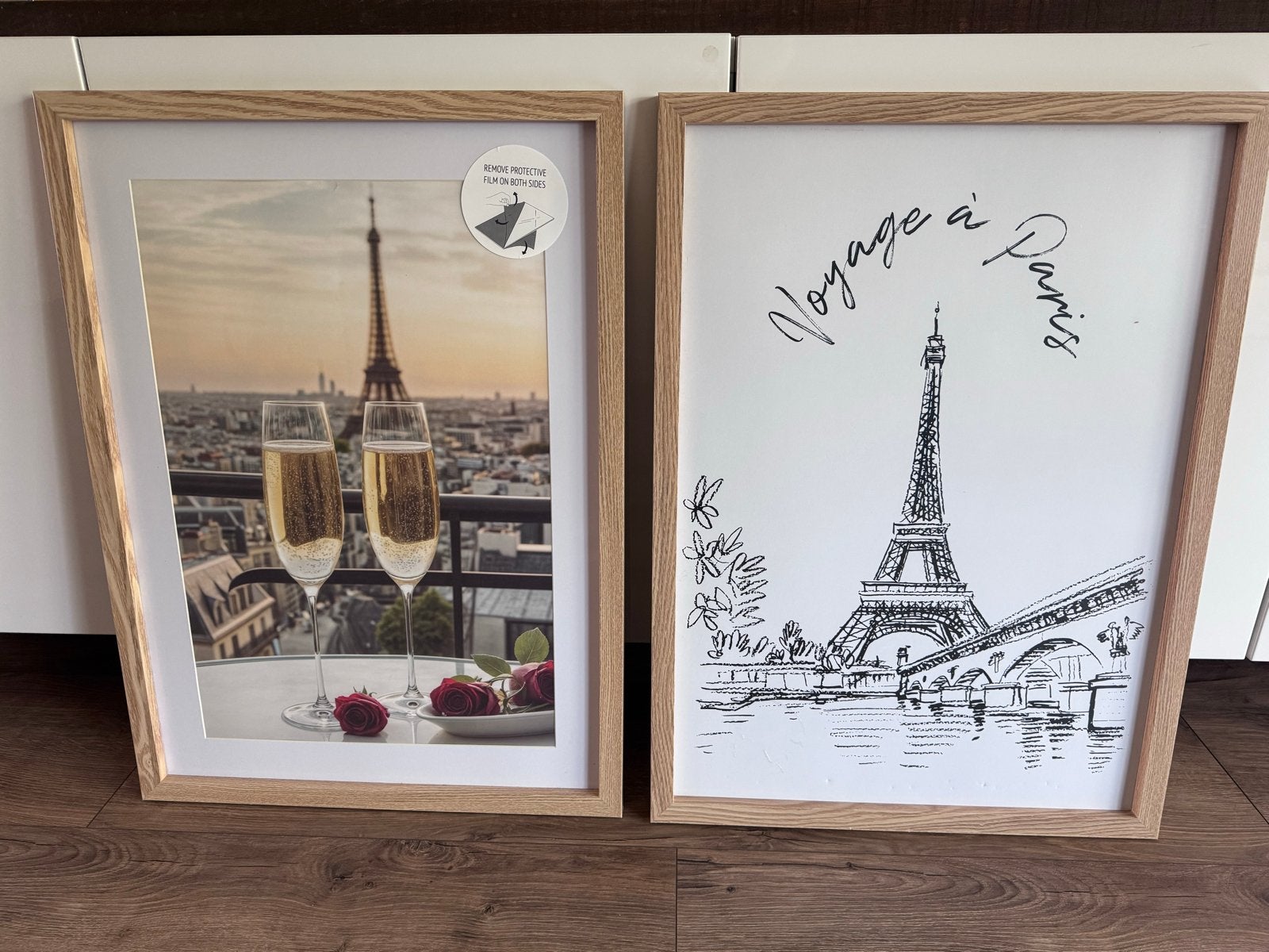 Twee Fotolijsten Parijs Eiffeltoren 74x54 cm, Ophalen, Zo goed als nieuw, Fotolijst, Met afbeelding