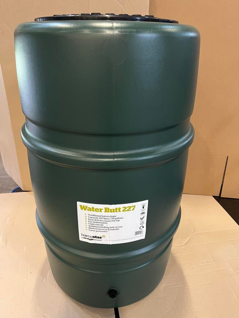 Nieuwe Regenton 227L compleet met kraan, voet & vulautomaat, Kunststof, Met kraantje, 150 liter of meer, Nieuw