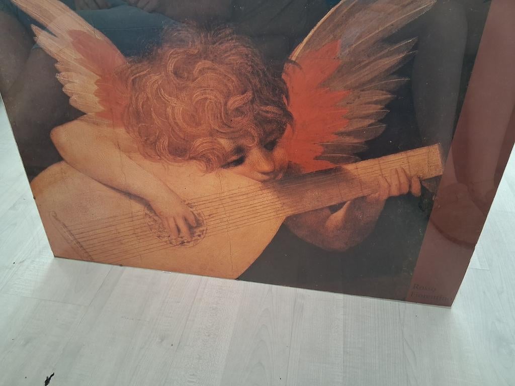 Schilderij op canvas Van engel met luit, Antiek en Kunst, Ophalen