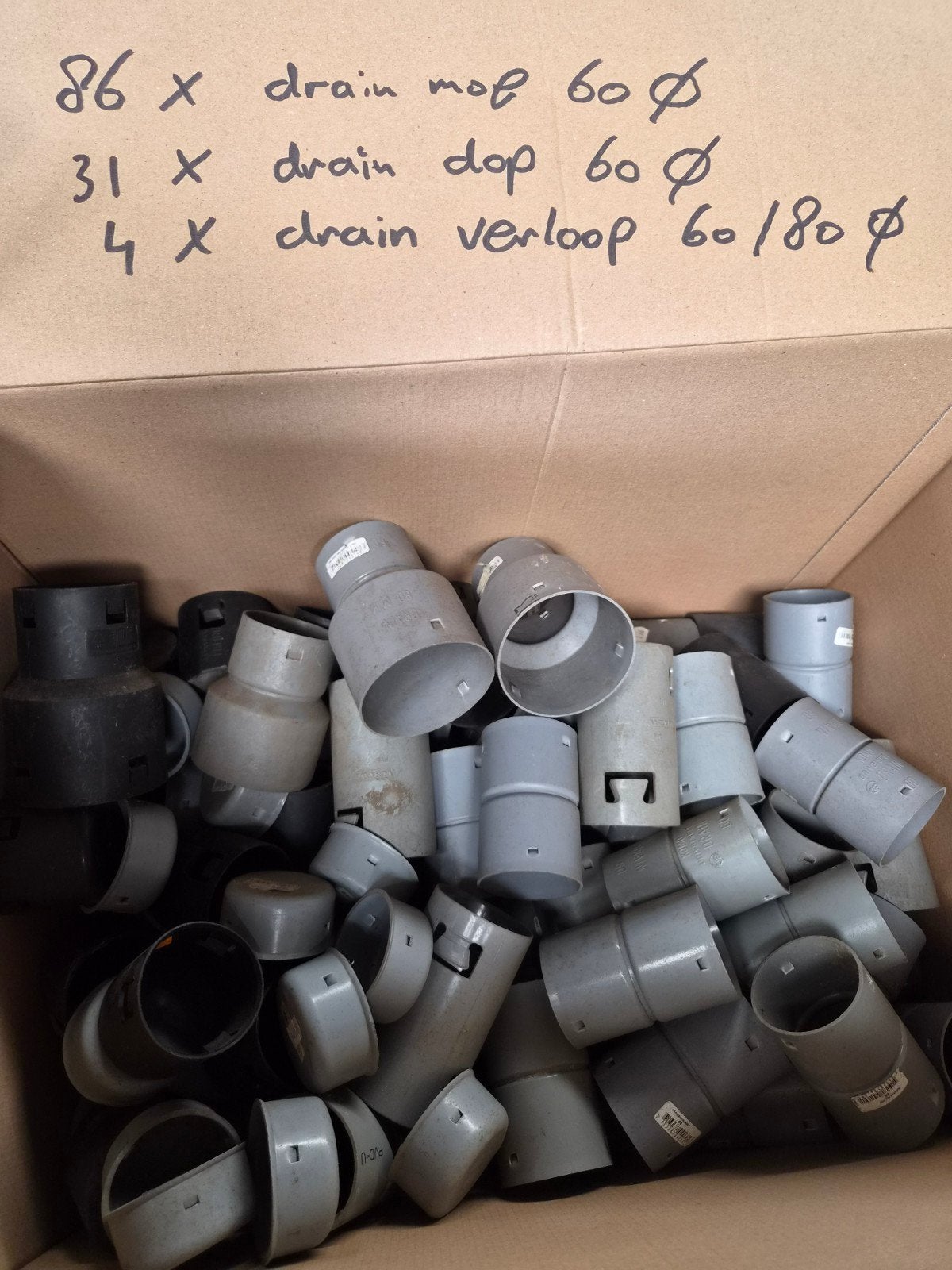Drainage hulpstukken 60mm, Doe-het-zelf en Verbouw, Buizen en Afvoer, Ophalen, 60 tot 80 mm, Nieuw, Minder dan 2 meter