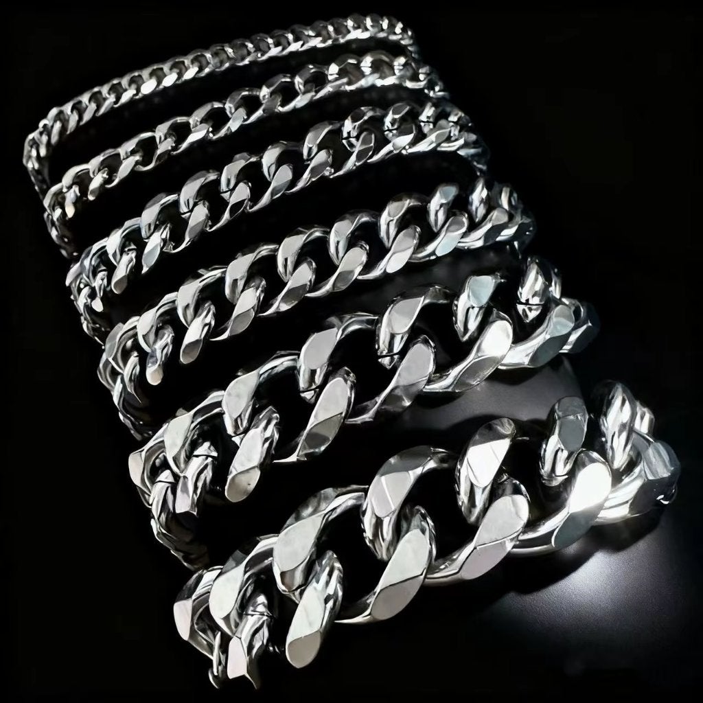 Dikke Stalen Heren Schakel Armband, Sieraden, Tassen en Uiterlijk, Armbanden, Verzenden, Nieuw, Zilver, Staal