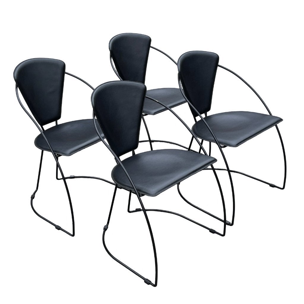 Vintage Arrben Linda stoelen set van vier design 80's, Huis en Inrichting, Vintage stoelen, Gebruikt, Bruin, Vintage stoelen