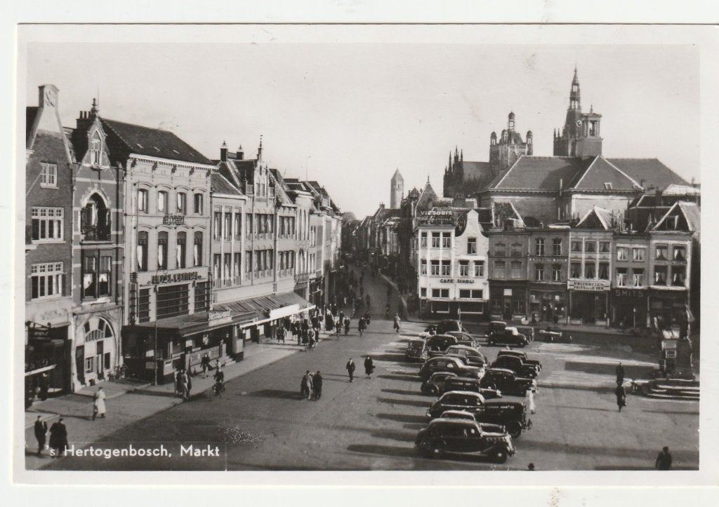 Den Bosch (N.Br.) - Markt, ca. 1950, Ophalen of Verzenden, 1940 tot 1960, Ongelopen, Noord-Brabant