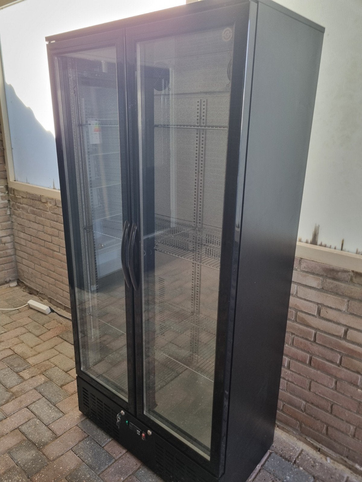 dubbele gladeur koelkast cafe koeling glazen deur, Ophalen, Zonder vriesvak, 200 liter of meer, 60 cm of meer
