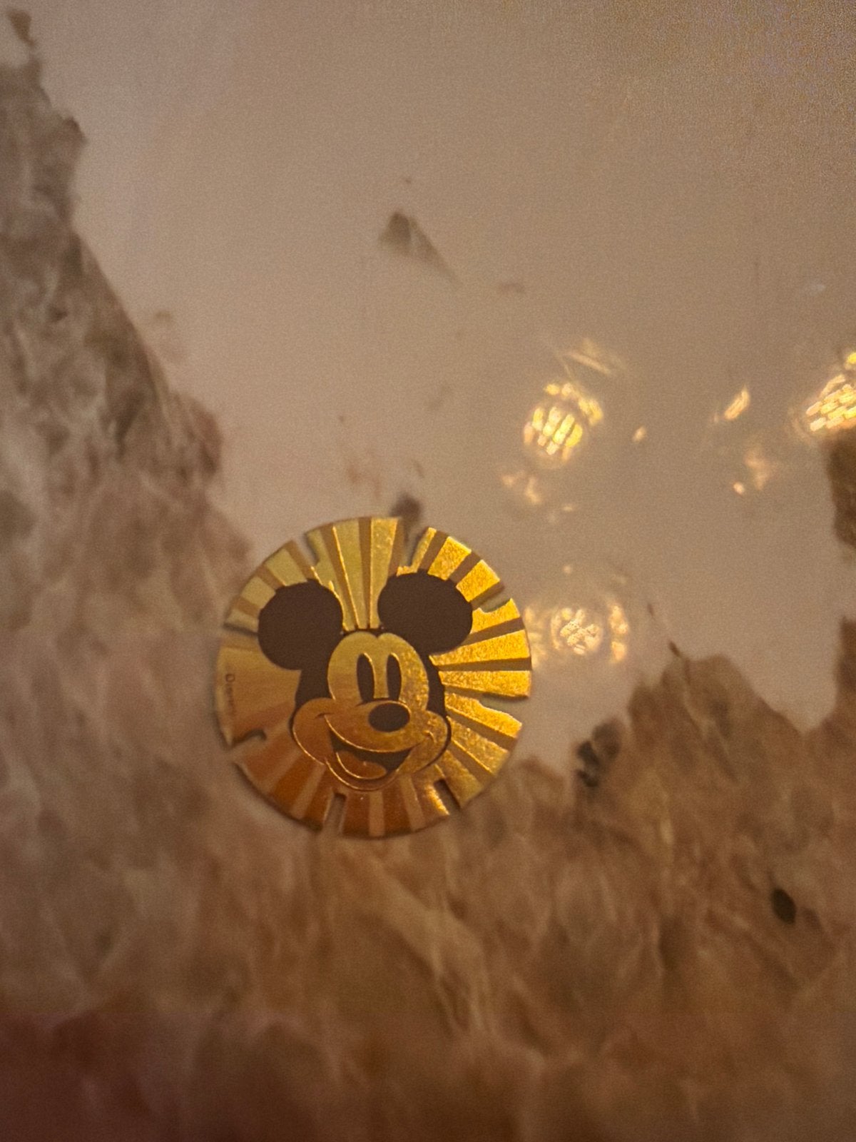 Gouden Mickey Mouse diskey Albert Heijn, Ophalen of Verzenden, Mickey Mouse, Gebruikt, Overige typen