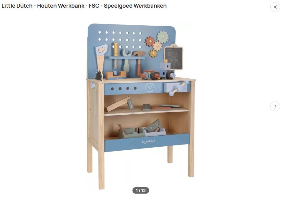 Little Dutch - Houten Werkbank speelgoed, Ophalen, Gebruikt, Meubelstuk of Keukentje