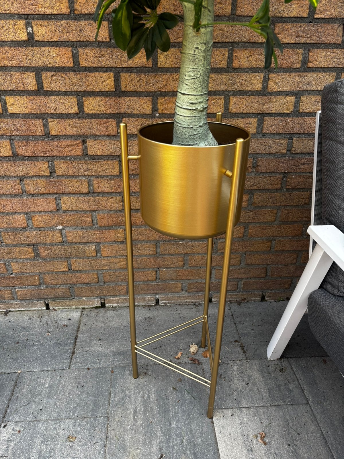 Plantenpot goud hoog, Ophalen, Overige materialen, Minder dan 30 cm, Rond