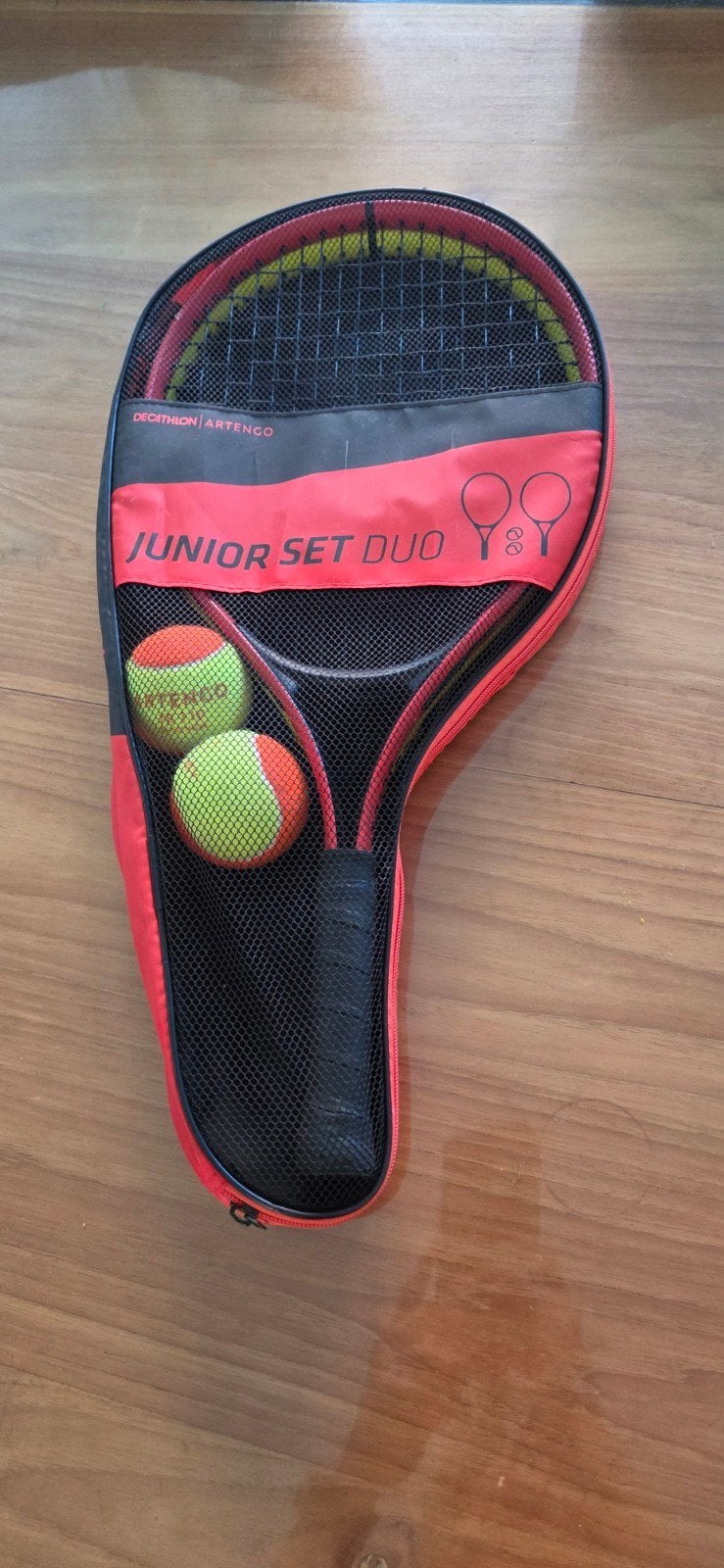 Tennis set junior - 2 rackets, 2 ballen en hoes, Sport en Fitness, Gebruikt, L00, Racket, Ophalen