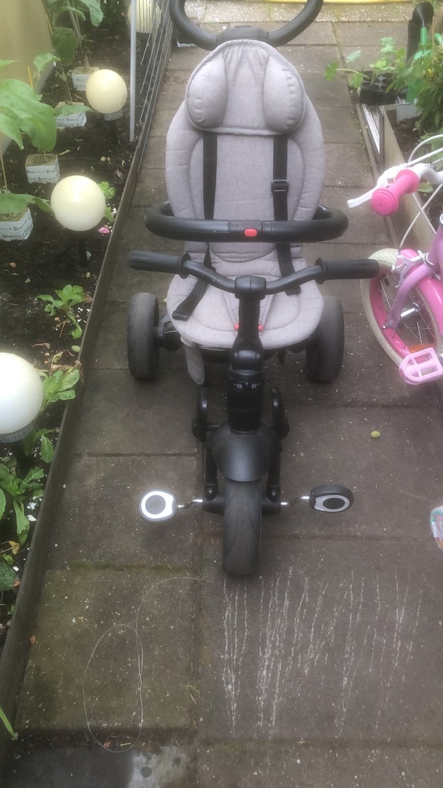 Kinderdriewieler met duwstang, Ophalen, Gebruikt, Duwstang