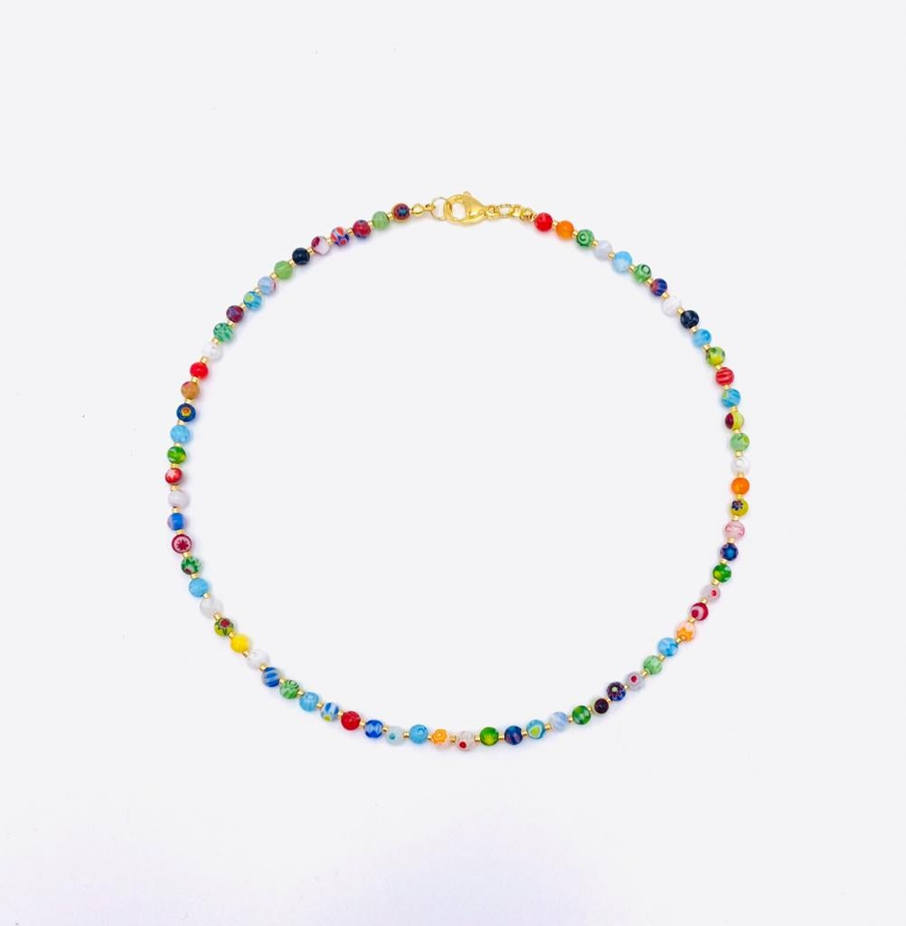 Millefiori kralenketting - handgemaakte bloemenketting, Sieraden, Tassen en Uiterlijk, Kettingen, Ophalen of Verzenden, Nieuw