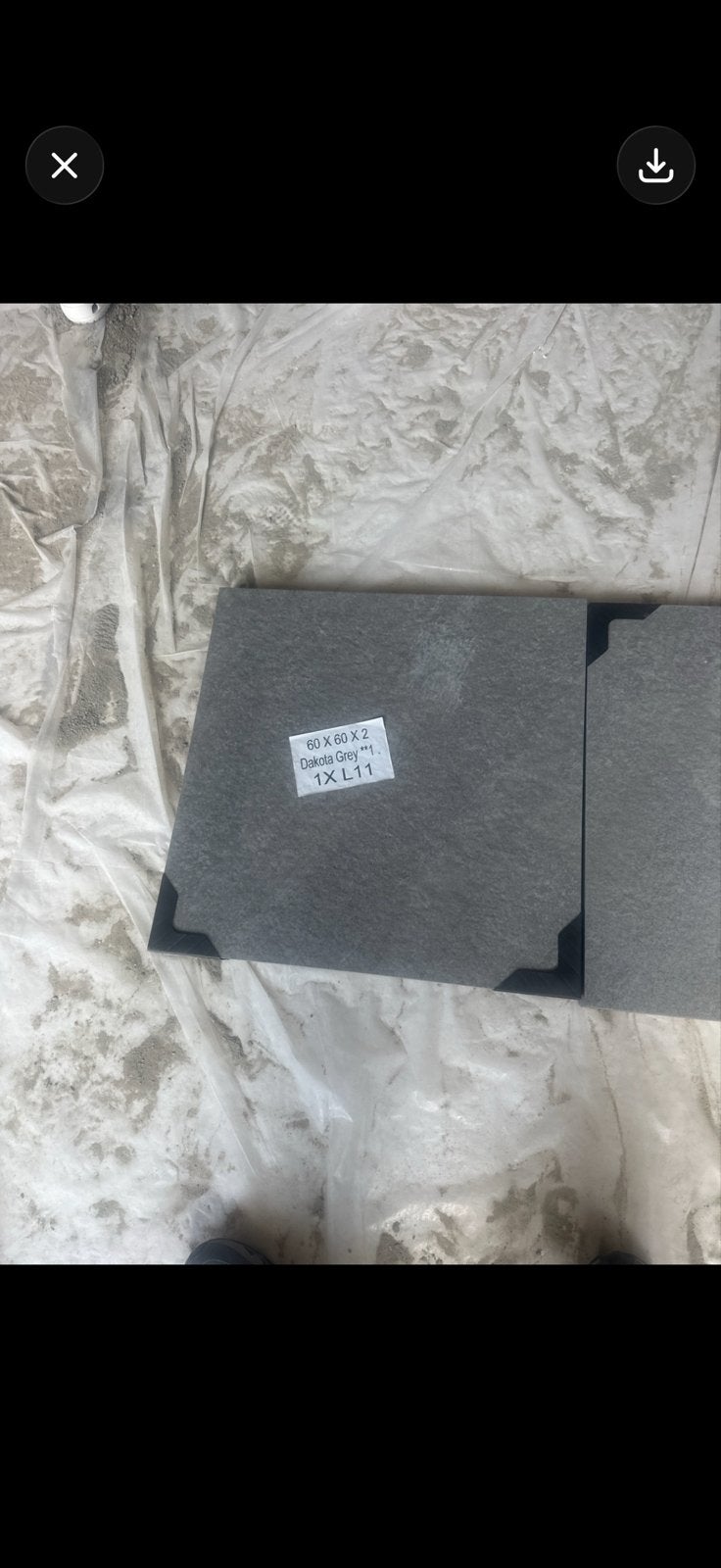 Dakota Grey tegels 60x60x2 cm - 64 stuks (ca. 23 m²), Doe-het-zelf en Verbouw, Tegels, Ophalen, Nieuw, 10 m² of meer, Vloertegels
