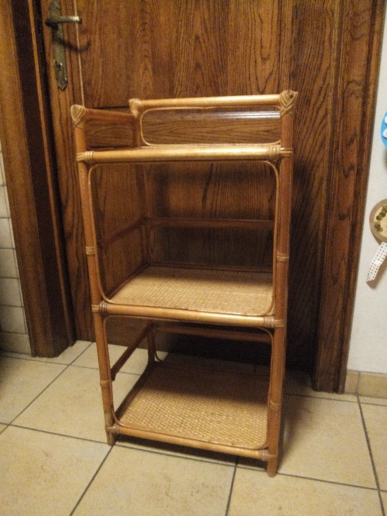 bamboe, rotan, rek, Ophalen, Gebruikt, Bruin, Natuurlijk materiaal