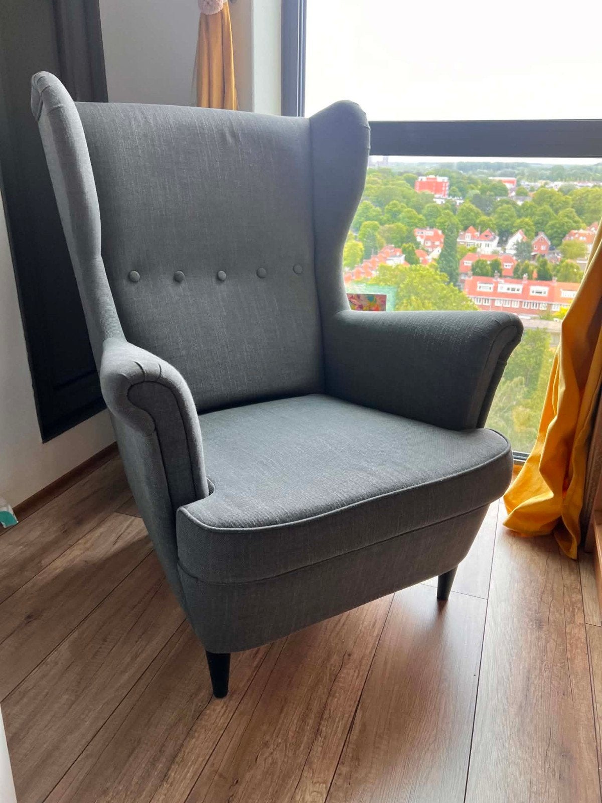 Mooi oorfauteuil IKEA strandmon - donkergrijs, Ophalen of Verzenden