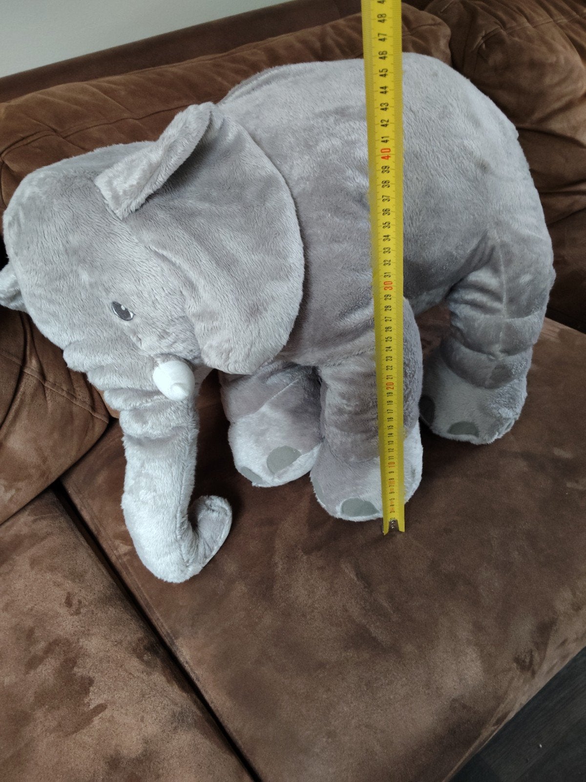 Grote grijze olifant knuffel - zo goed als nieuw, Overige merken, Overige karakters, Grijs, Ophalen of Verzenden