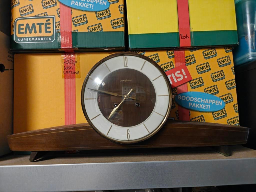 Vintage Junghans Klok - Jaren '50/'60 Design, Antiek en Kunst, Ophalen of Verzenden