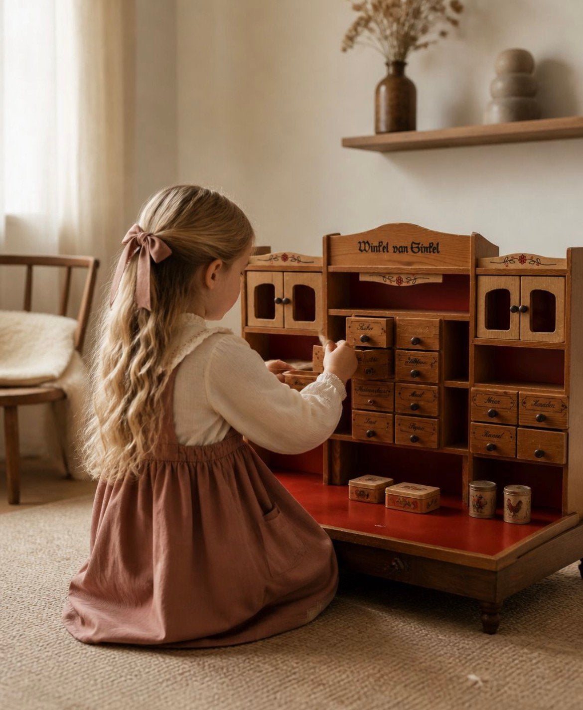 Vintage Houten Winkel van Sinkel - Nostalgisch Speelgoed, Ophalen, Gebruikt, Meubelstuk of Keukentje