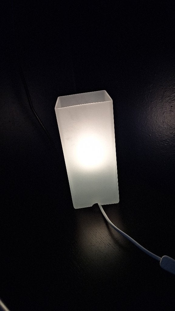 Tafellamp / Nachtlamp - Inclusief peertje, Ophalen, Nachtlamp, Wit, Glas