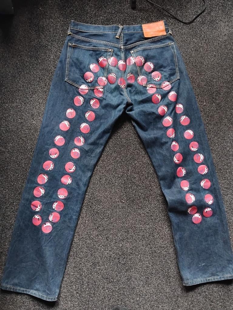 Evisu jeans, Ophalen of Verzenden, Zo goed als nieuw, Blauw, W32 (confectie 46) of kleiner