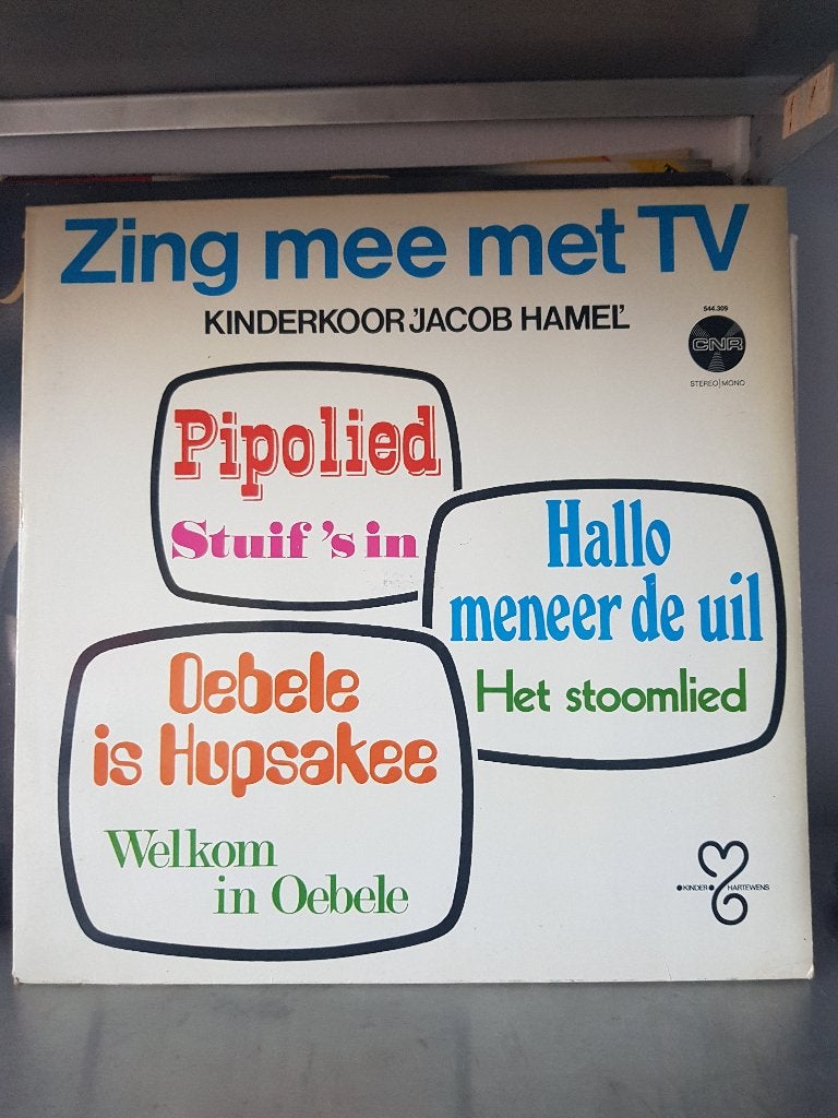 lp Kinderkoor Jacob Hamel-zing mee met tv (Z234-145), Ophalen of Verzenden, Zo goed als nieuw, Overige formaten, Levenslied of Smartlap