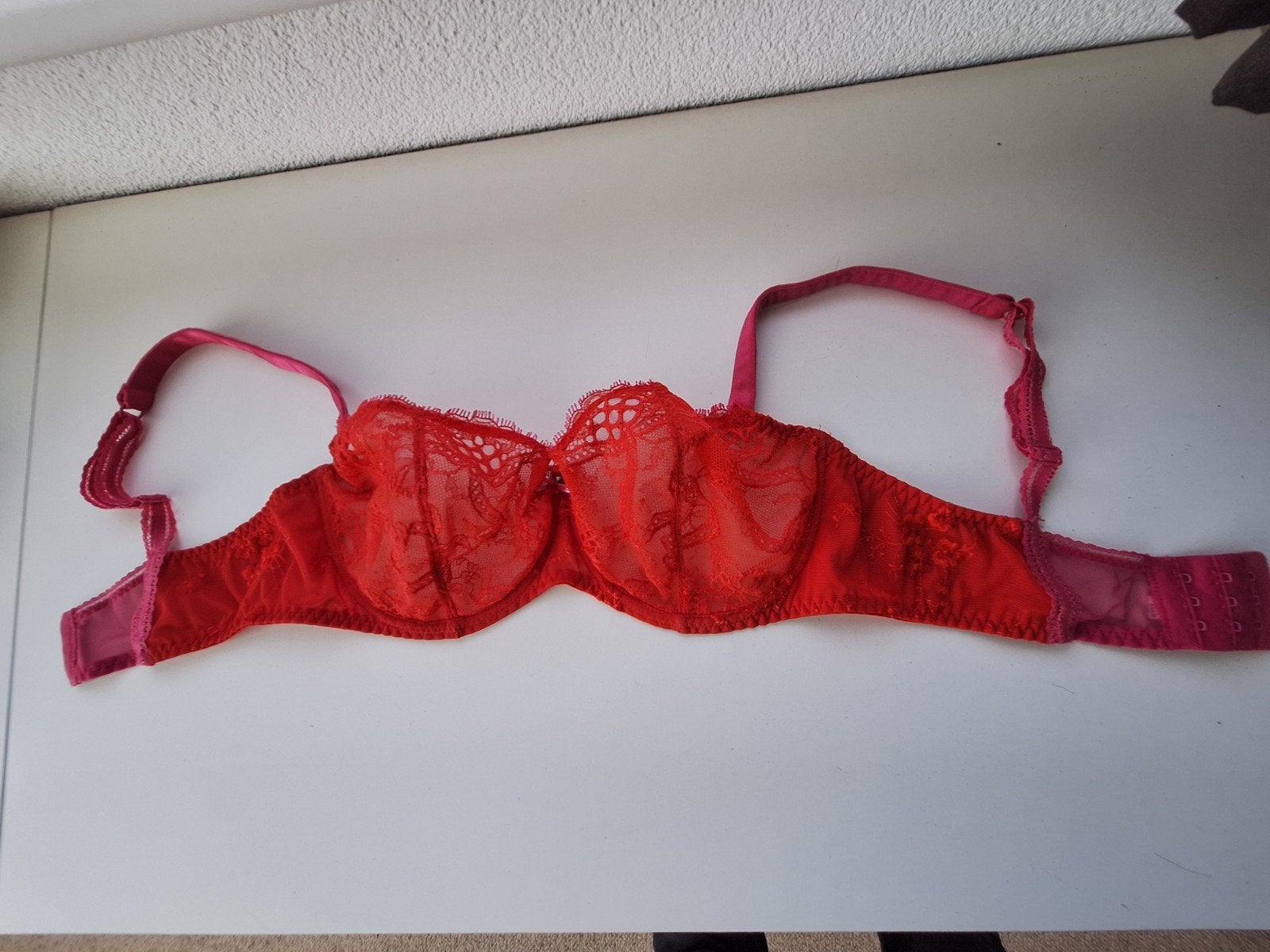 Rode Kanten BH maat 80E, Kleding | Dames, Aubade, Ophalen of Verzenden, Rood, BH