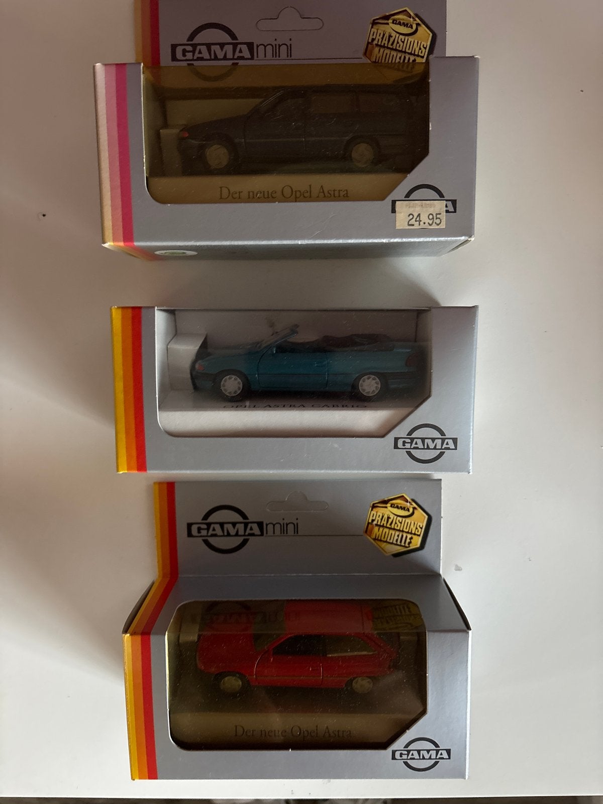 GAMA Mini Opel Astra modelauto's - Set van 3, Ophalen of Verzenden, Nieuw, Auto, Gama