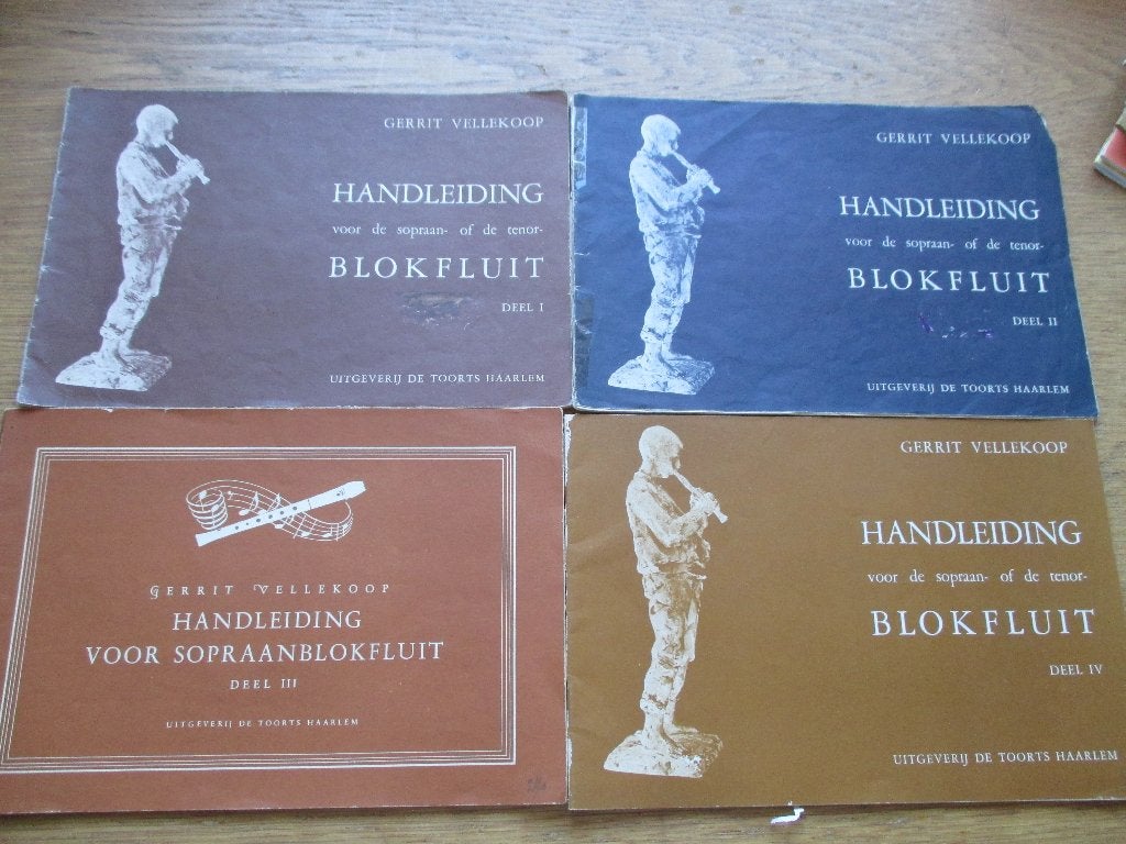 HANDLEIDING VOOR DE BLOKFLUIT 1 T/M 4 - GERRIT VELLEKOOP, Gebruikt, Klassiek, Les of Cursus, Ophalen of Verzenden