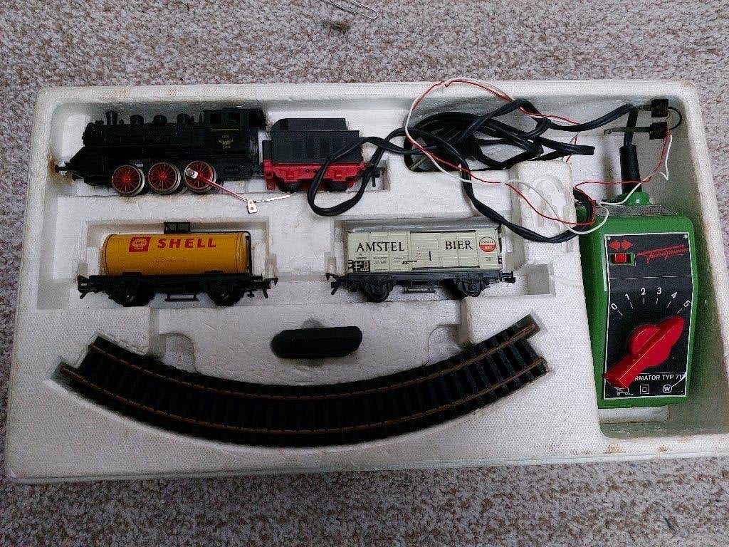 Fleischmann hO treinset met extra rails en materieel, Hobby en Vrije tijd, Gelijkstroom, Fleischmann, Ophalen of Verzenden, Gebruikt
