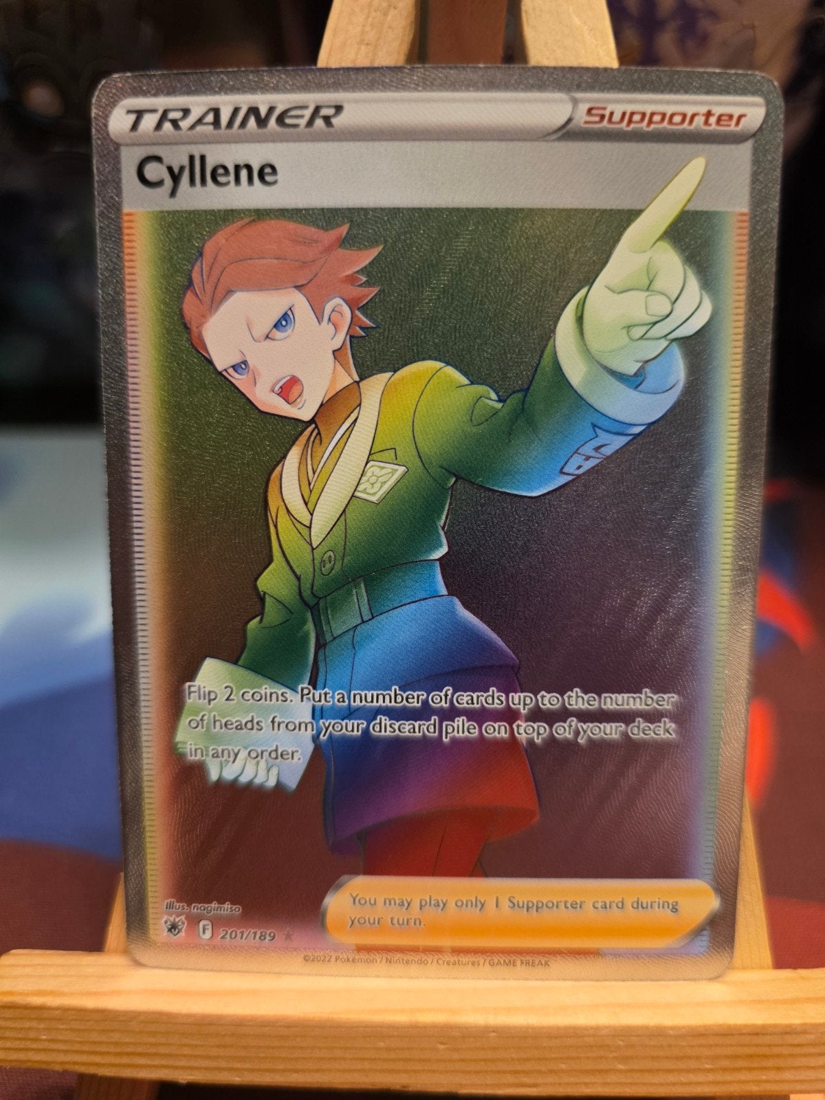 Pokemon Astral Radiance Trainer Cyllene Rainbow 201/189, Verzenden, Nieuw, Losse kaart, Foil