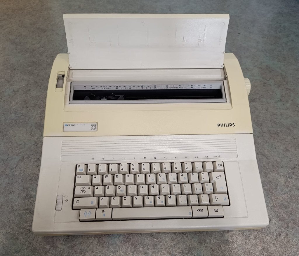 Vintage Philips elektronische typemachine VW2140 werkend!, Ophalen of Verzenden, Gebruikt