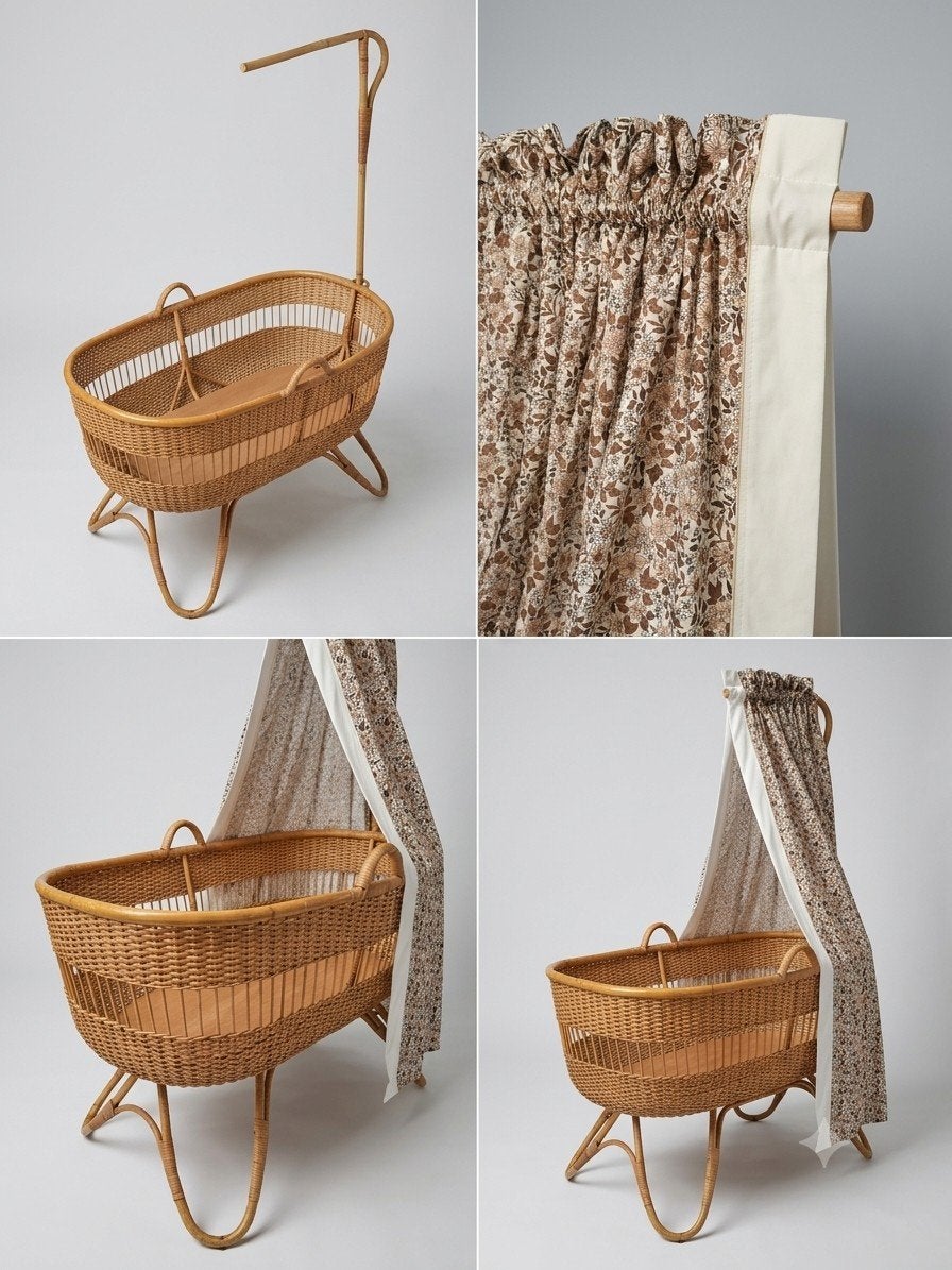 vintage rotan wieg, Kinderen en Baby's, Babywiegjes en Ledikanten, Ophalen, Zo goed als nieuw, Wieg