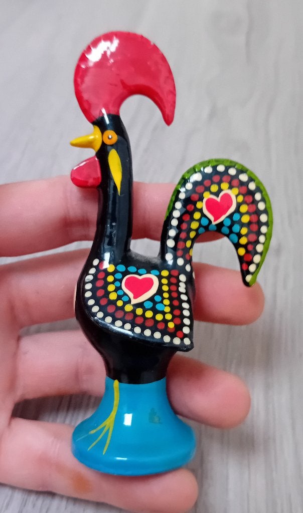 Handgeschilderde, vintage Portugese Haan, Verzenden, Zo goed als nieuw, Dier