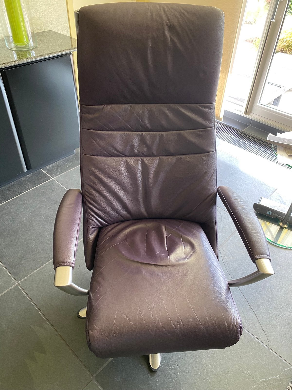 Verstelbare relax stoel/fauteul, Ophalen, Minder dan 75 cm, Leer, 50 tot 75 cm