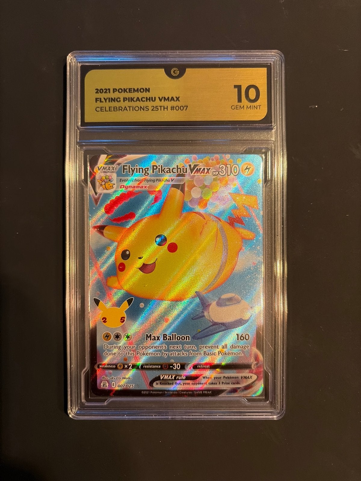 Flying Pikachu VMAX Celebrations #007 GG 10 Gem Mint, Verzenden, Nieuw, Losse kaart