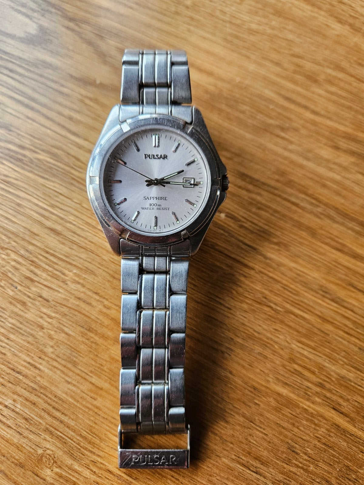 Pulsar Herenhorloge - Sapphire 100m Water Resistant, Sieraden, Tassen en Uiterlijk, Overige merken, Staal, Gebruikt, Staal