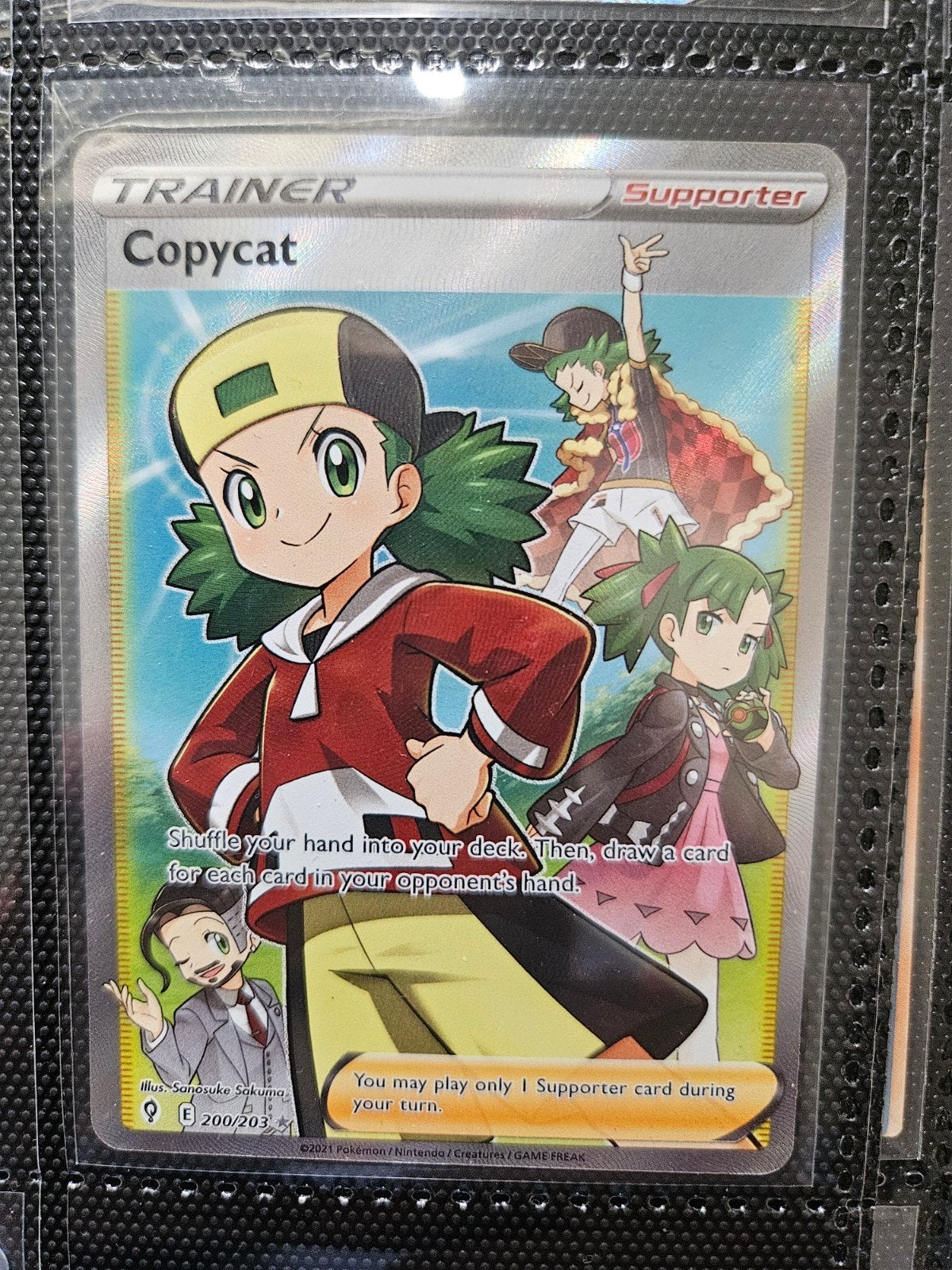 Pokemon Copycat 200/203 Evolving Skies, Ophalen of Verzenden, Zo goed als nieuw, Losse kaart, Foil