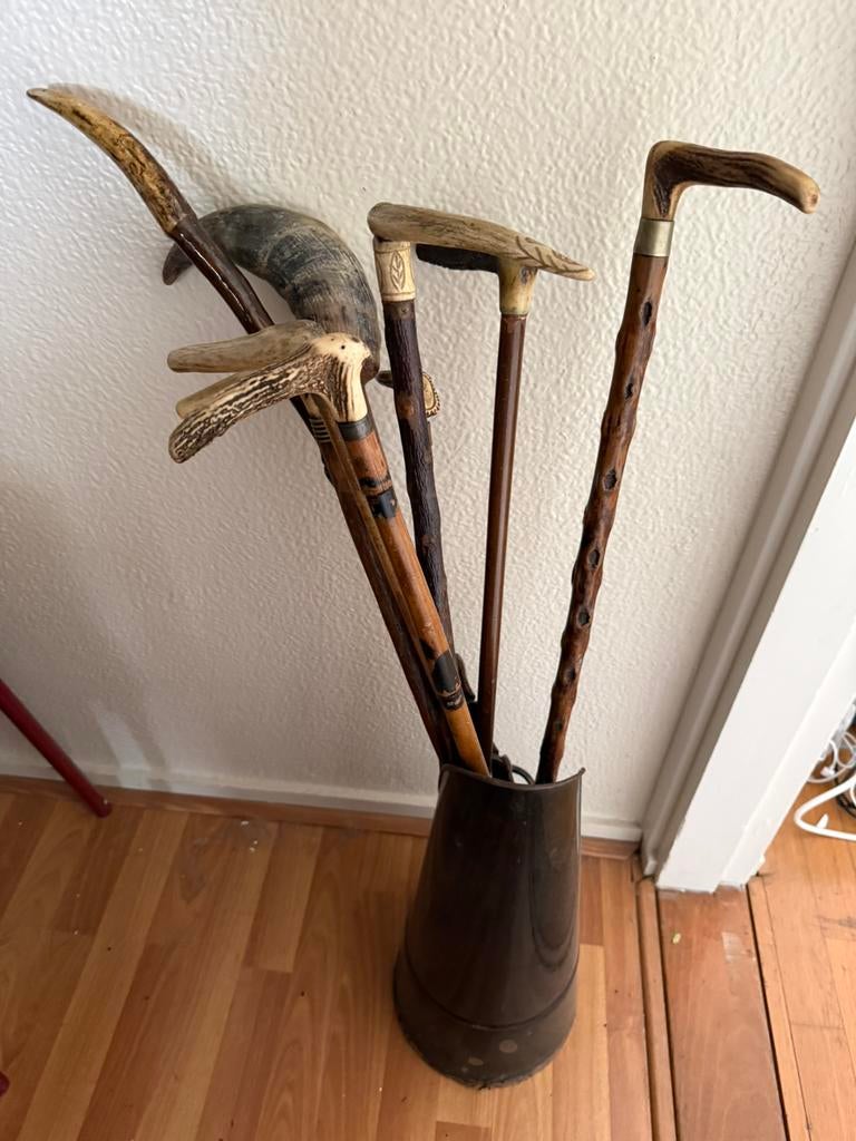 Wandelstok hoorn gewei en oud, Ophalen of Verzenden, Gebruikt