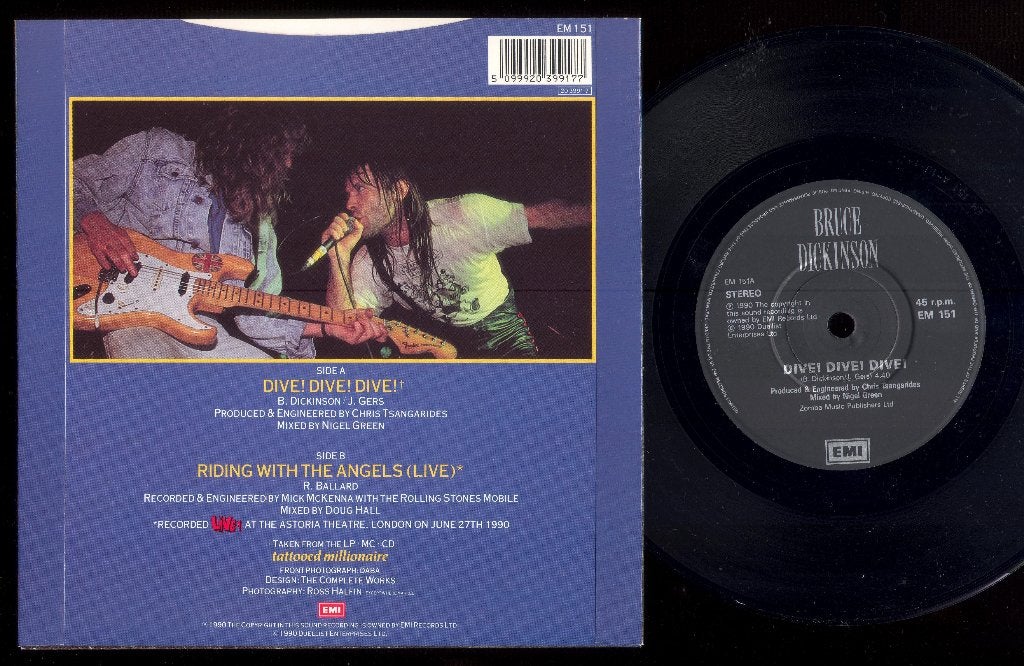 Bruce Dickinson VINYL SINGLE Dive dive dive IRON MAIDEN 7", Fotohoes, Verzenden, Zo goed als nieuw, Rock en Metal