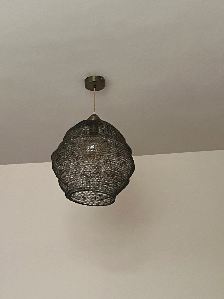 Zwarte hanglamp, Ophalen of Verzenden, Zo goed als nieuw, Metaal, Overige fittingen