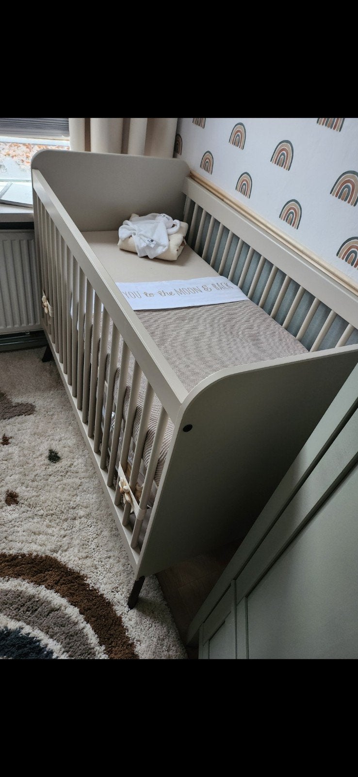 Europe Baby Olivia Ledikant 60x120 cm – Oatmeal, Ophalen, Zo goed als nieuw, Jongetje of Meisje