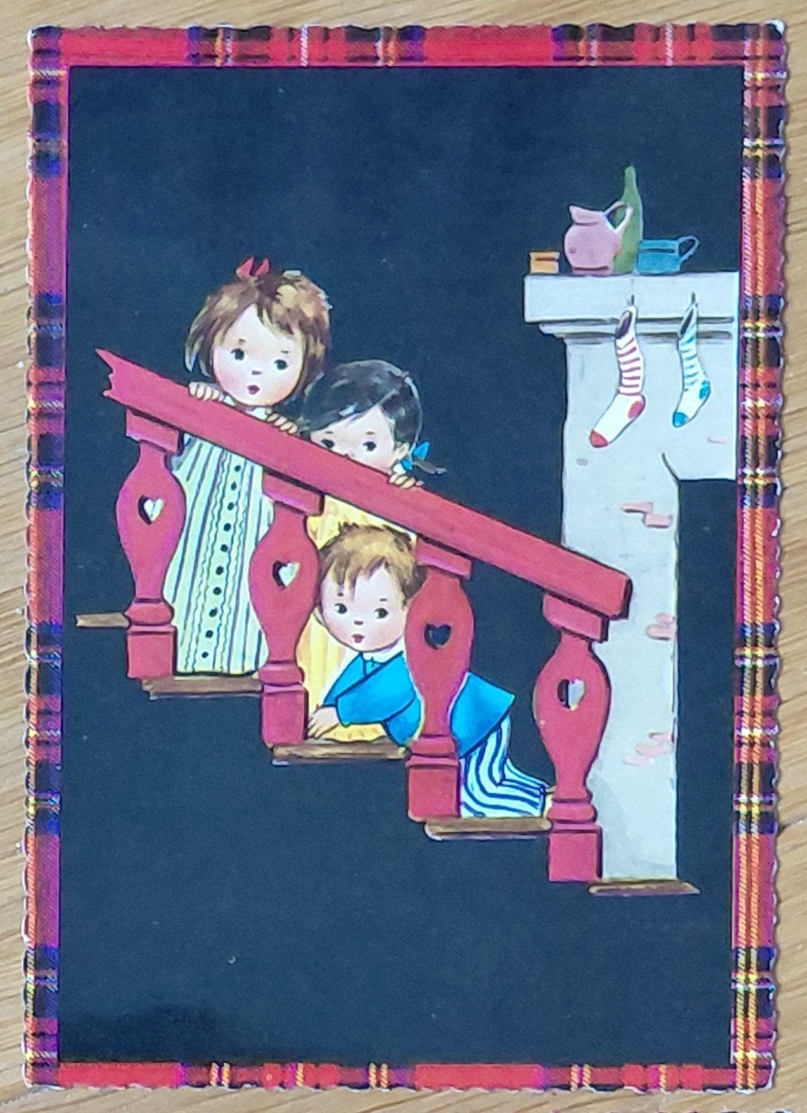 4x AK Steffie met tartan rand, Verzenden, 1940 tot 1960, Ongelopen, Kinderen