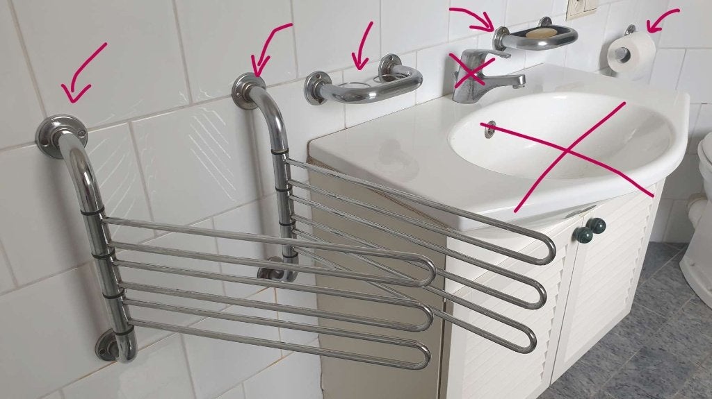 Badkamer accessoires handdoekhanger mengkraan douchkraan ed, Ophalen, Minder dan 50 cm, Overige typen, Minder dan 100 cm