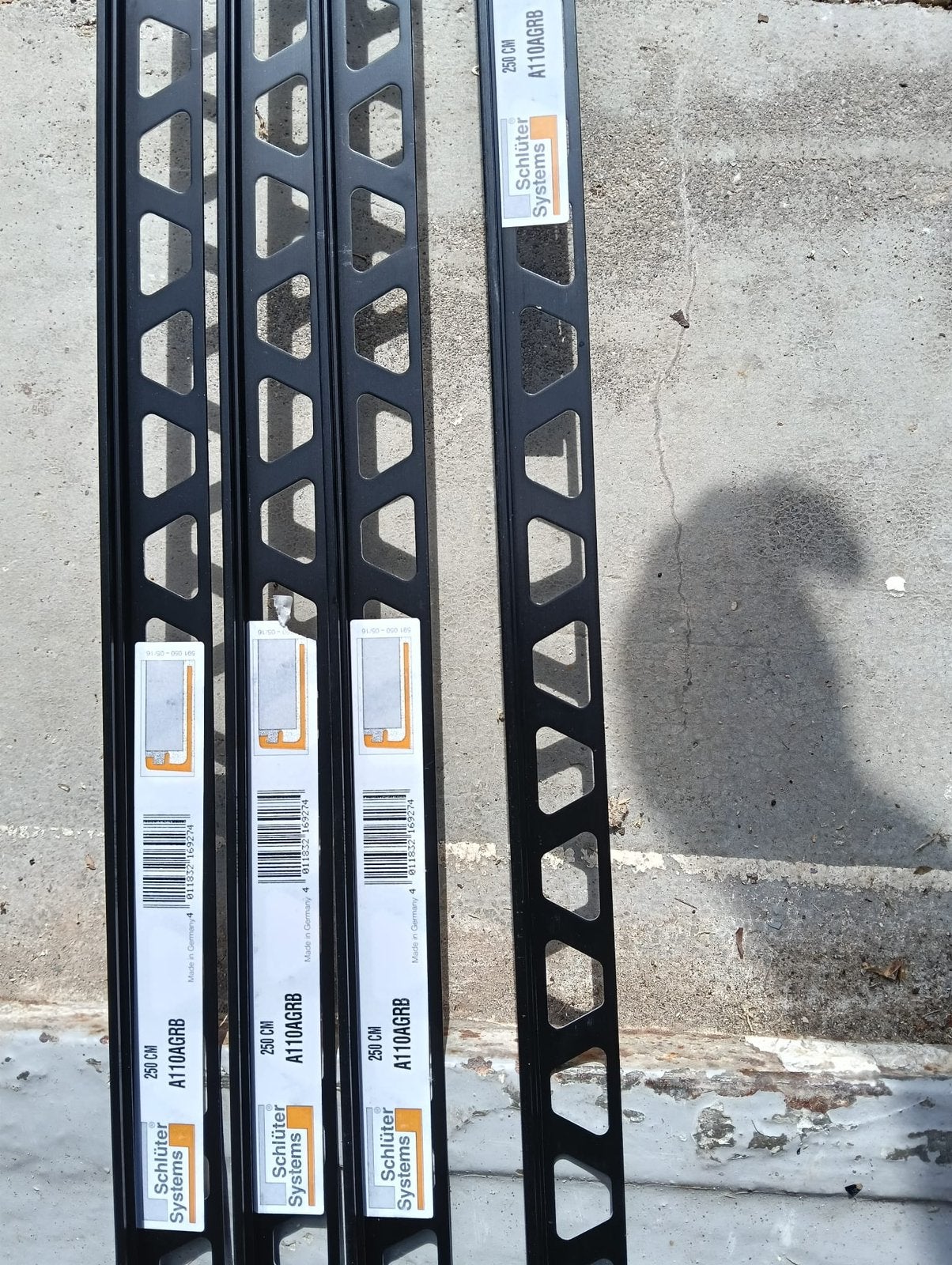 4x Schlüter tegelprofiel zwart 11 mm – A110AGRB, Ophalen, Zo goed als nieuw, Overige materialen, Overige typen