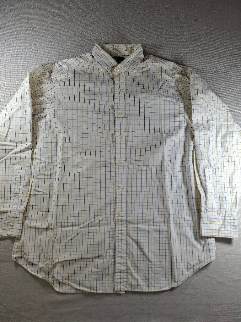 P. Ralph Lauren Shirt Blauw/Wit Streep, Kraag 17,Mouw 34/35, Kleding | Heren, Overhemden, Overige halswijdtes, Verzenden, Blauw