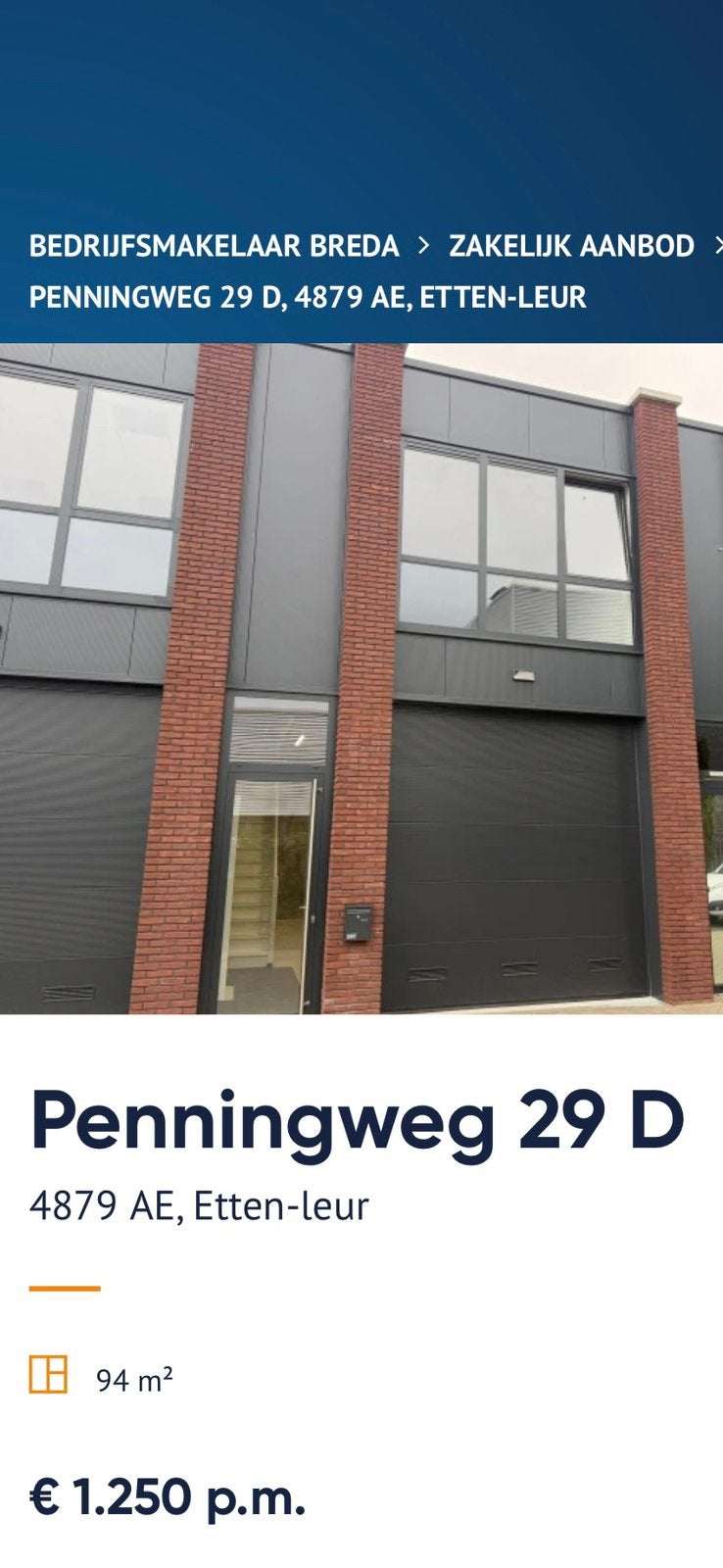 Hoogwaardige instapklare bedrijfsunit in Etten-Leur  te huur, 94 m², Huur, Bedrijfsruimte
