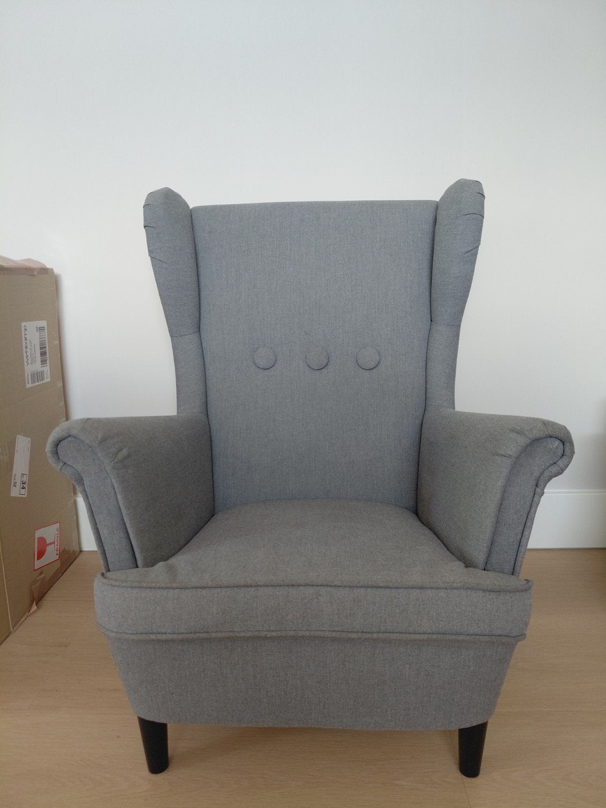 Ikea strandmon kinderstoel grijs, Huis en Inrichting, Fauteuils, Ophalen, Minder dan 50 cm, Gebruikt, Minder dan 75 cm