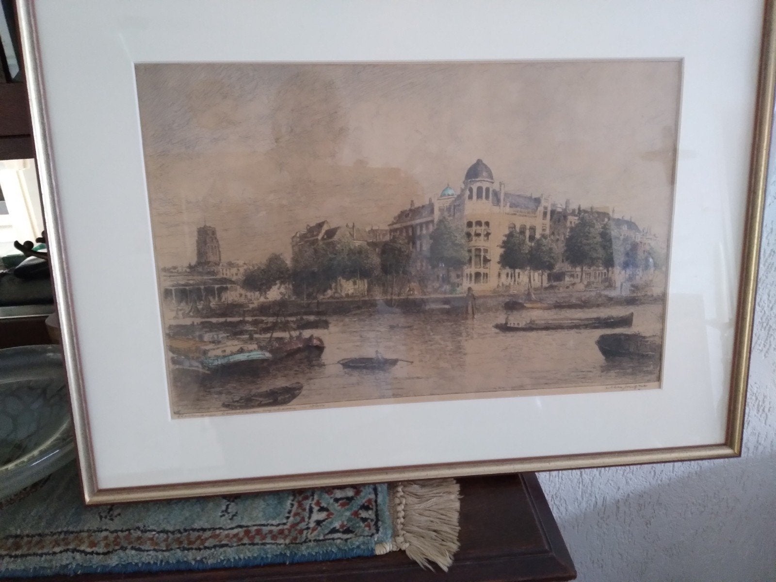 Kleurets  Rotterdam Leuvehaven/ Wijnhaven., Antiek en Kunst, Ophalen of Verzenden