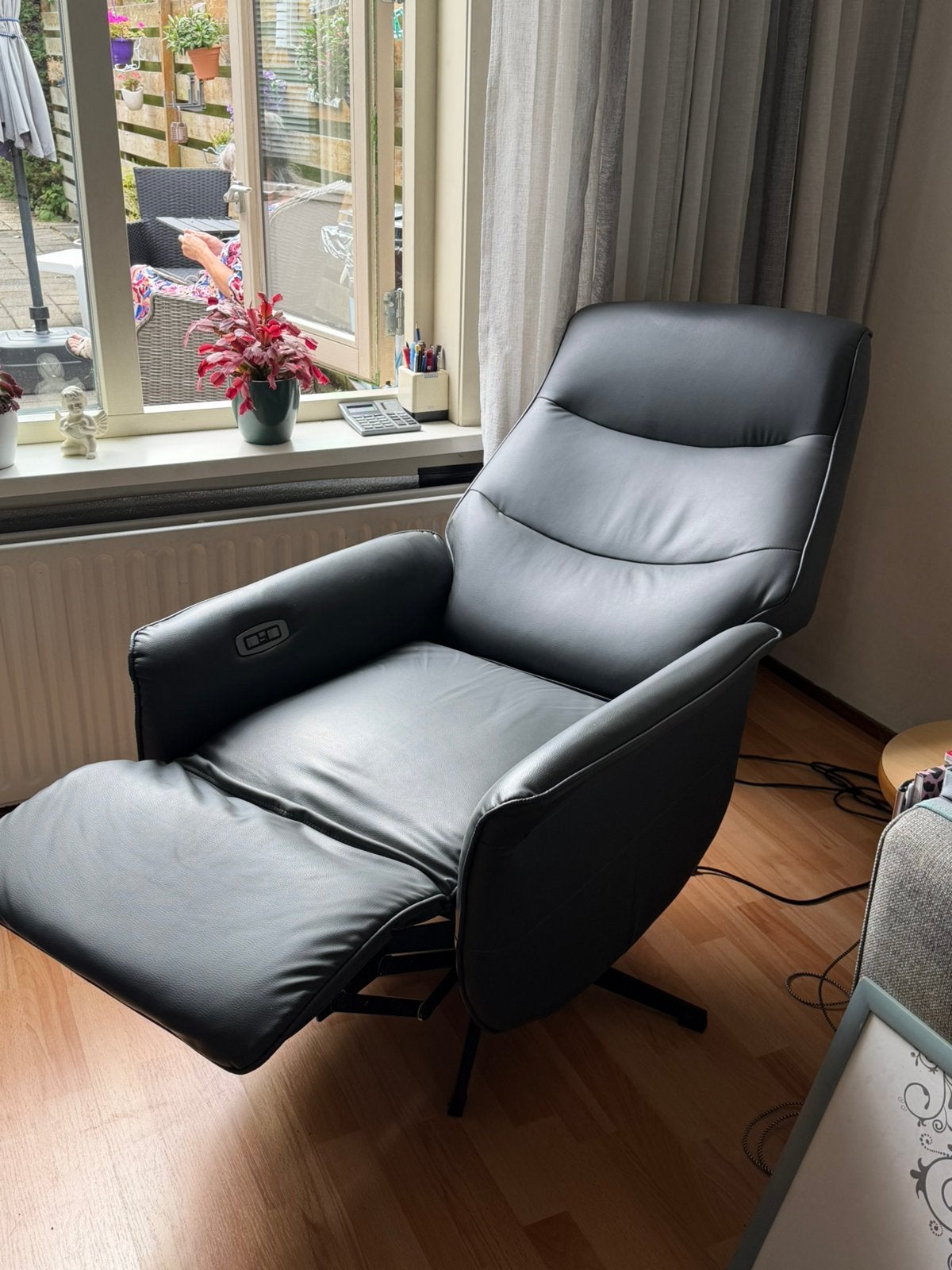 Leren elektrische relax stoel., Ophalen, Gebruikt, Leer