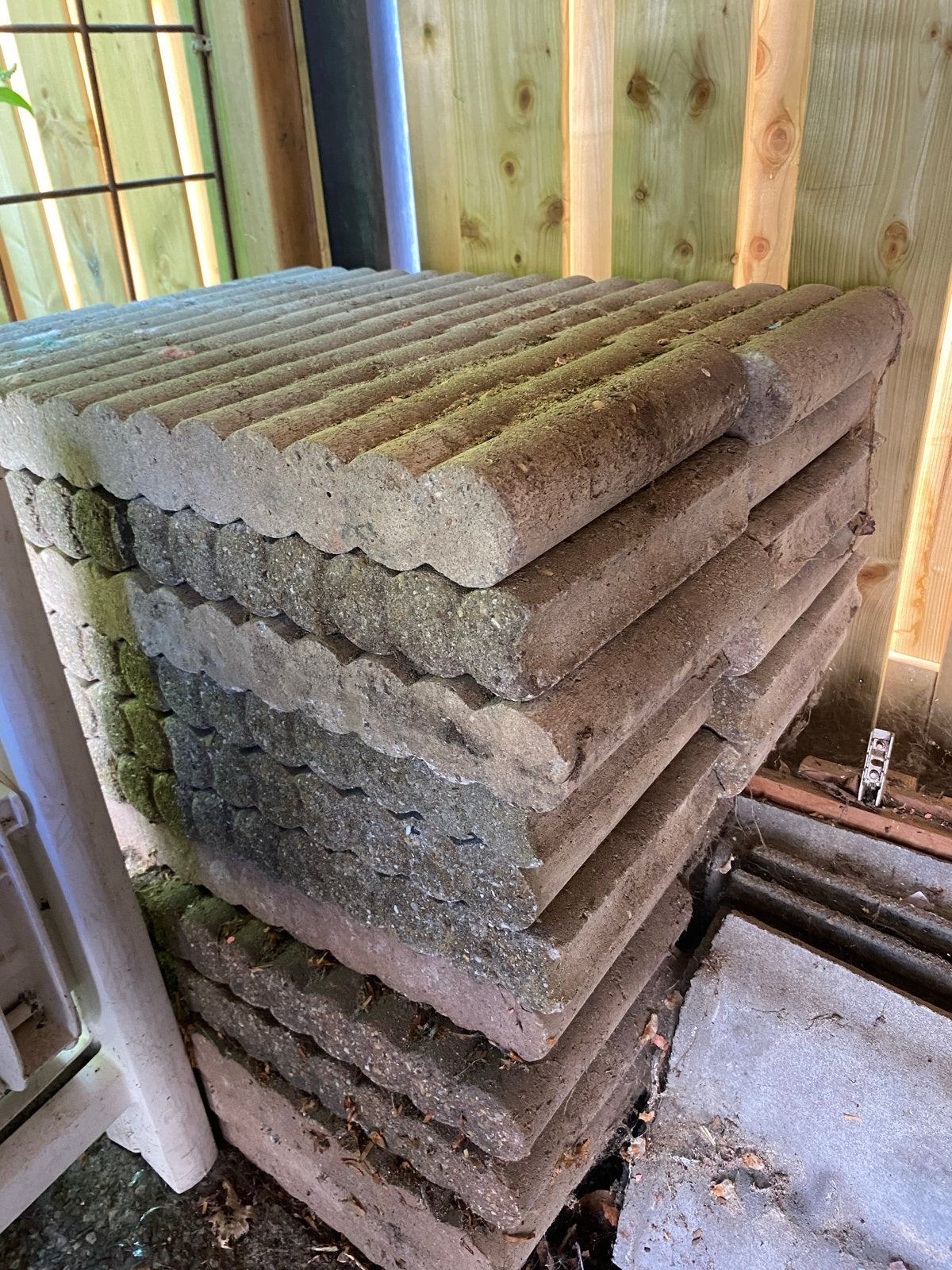 Gebruikte betonnen palissade rondoband, Ophalen, Gebruikt, Minder dan 5 m², Beton